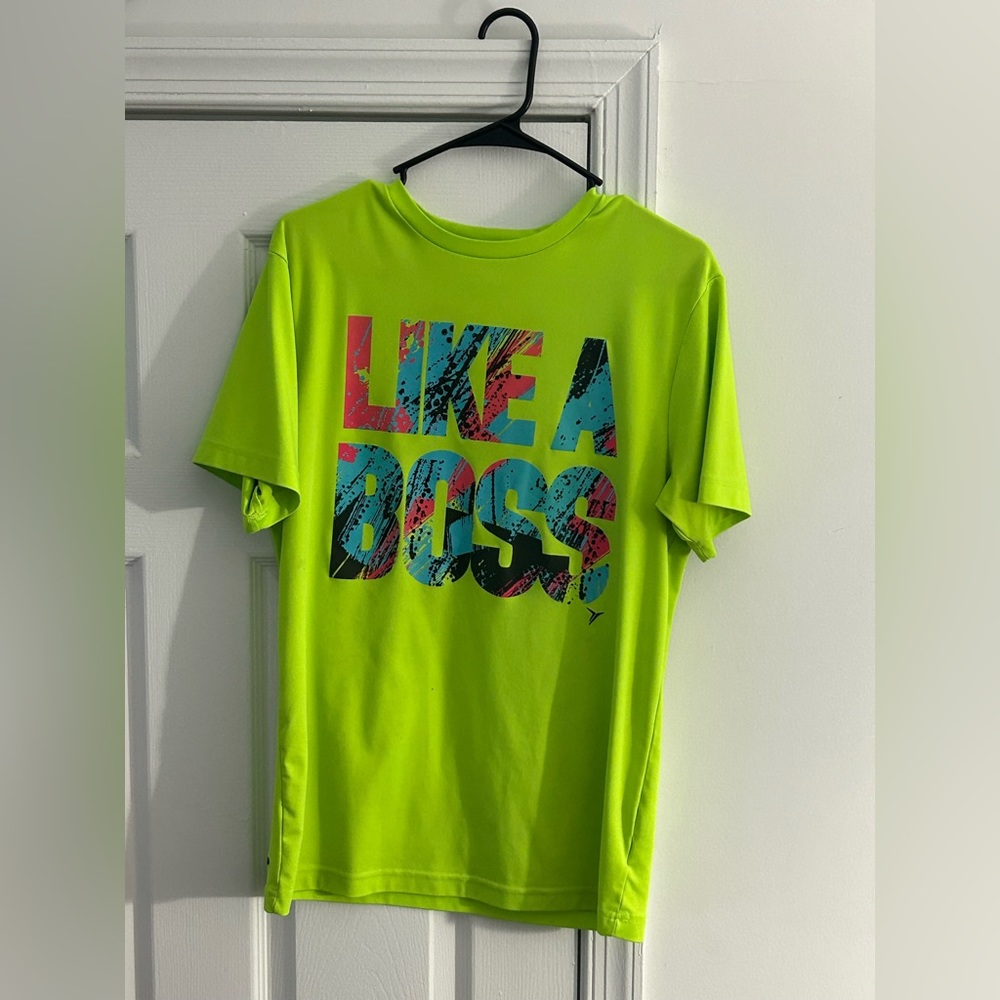 “Like a Boss” Neon Green Old Navy Active short sleeve shirt